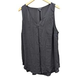 Torrid 2X Black Sleeveless VNeck Pop Over Light Weight Goth Career Office Blouse